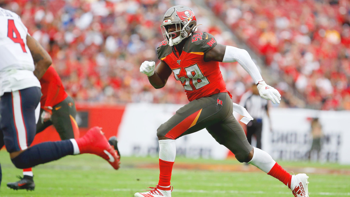 In his first season with Tampa Bay, Barrett set a franchise record with 19.5 sacks.